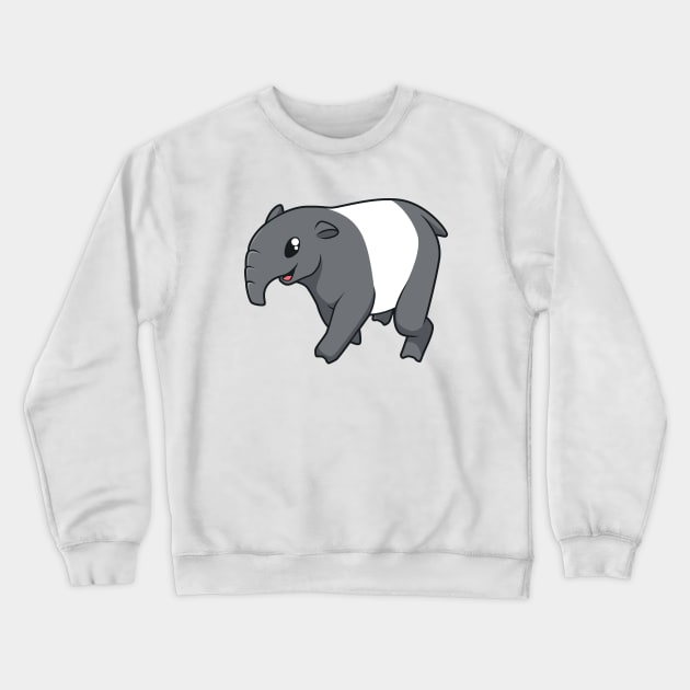 Kawaii Tapir Crewneck Sweatshirt by Modern Medieval Design